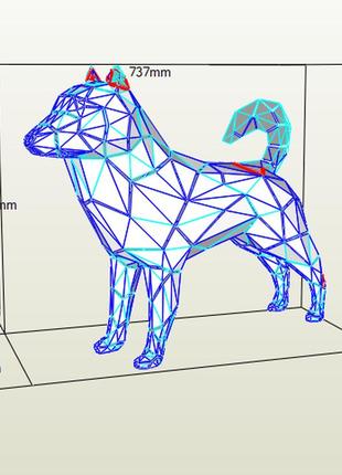 Paperkhan декор інтер'єру фігура пазл лайка хаскі собака орігамі papercraft 3d фігура розвиваючий набір антистрес
