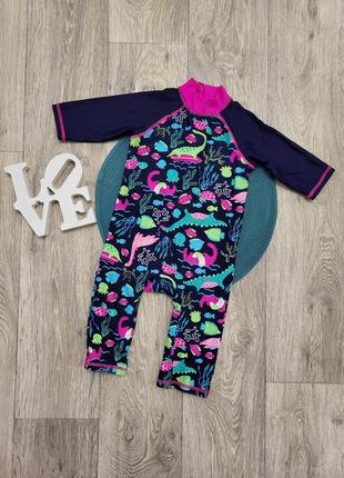 Яркий купальный костюм, купальник закрытый для девочки.