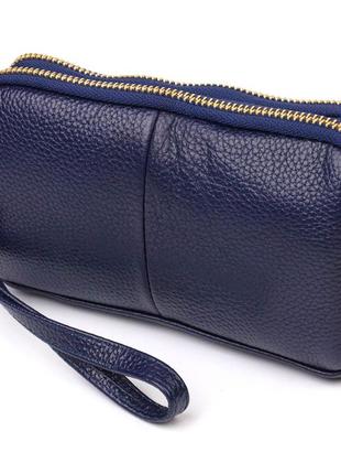 Женская сумка клатч на два отделения из натуральной кожи 22089 vintage синий