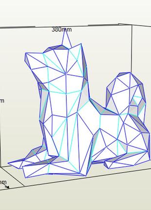 Paperkhan декор інтер'єру фігура пазл 3d фігура собака пес паперкрафт papercraft подарунковий набір сувернір іграшка