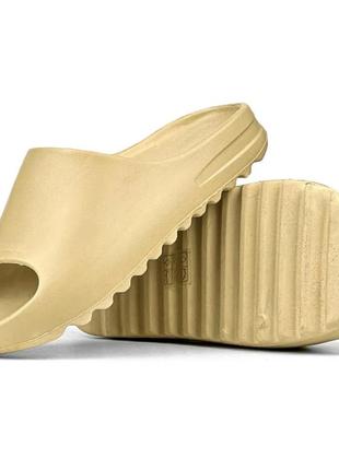 Бежевые летние повседневные мужские шлепанцы adidas yeeze slide, сланцы, летние тапки