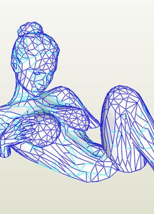 Paperkhan декор інтер'єру фігура пазл дівчина бюст паперкрафт papercraft подарунок сувернір іграшка конструктор