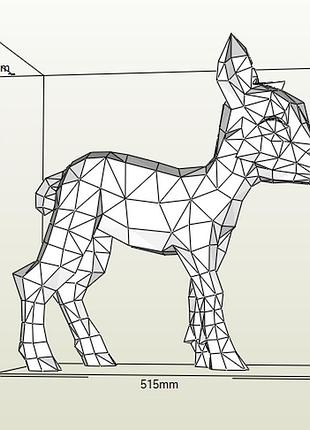 Paperkhan декор интерьера фигура пазл фигура олень паперкрафт papercraft подарочный...