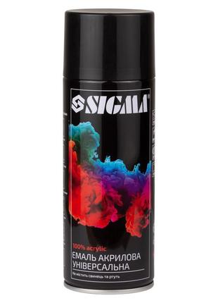 Емаль аерозольна акрилова 400 мл ral 9005 чорний глянець sigma (2736631)