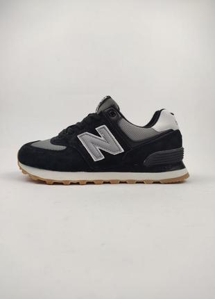 New balance 574 black gray1 фото