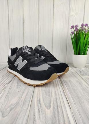 New balance 574 black gray7 фото