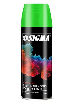 Эмаль аэрозольная акриловая флуоресцентная 400мл ral 6038 зеленый sigma (2736211)