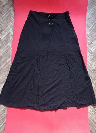 Платье чёрное длинное с разрезами amisu