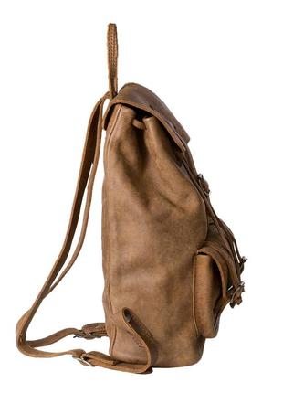 Rowdy малый кожаный рюкзак городской коричневый натуральная кожа5 фото