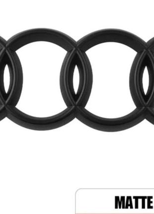 Емблема багажника audi q8 2018-2024 кільця matt black