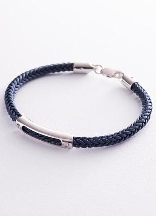 Мужской серебряный браслет 905-01134 оникс 22