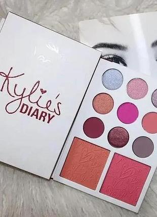 Палетка теней и румян kylie diary pressed powder palette