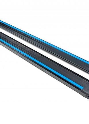 Боковые пороги volkswagen t6 2015- maya blue (2 шт., алюминий) длинная база erkul