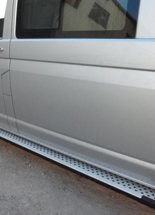 Боковые пороги volkswagen t5 caravelle 2004-2010 x5-тип (2 шт, алюм) длинная база erkul