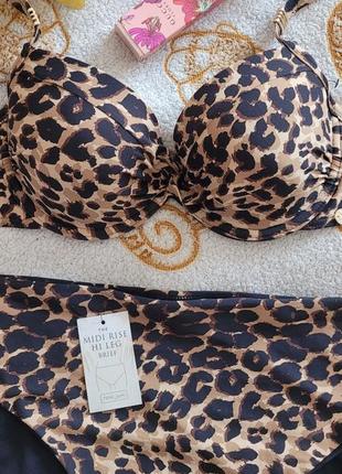 Новый леопардовый раздельный купальник, next, push-up bikini