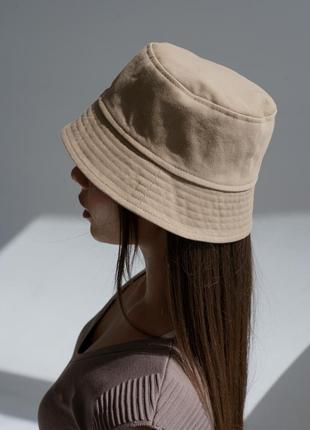 Панама женская летняя из плотного джинса d.hats бежевая2 фото