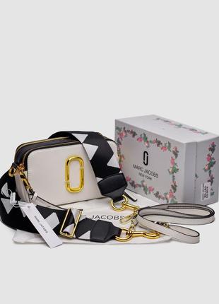 Сумка жіноча в стилі marc jacobs the snapshot white black