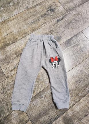 Штаны двунитка петельки, minnie mouse, р. 92-98, 2-3 года, длинна 51см