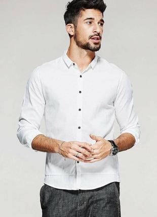 Базовая белая рубашка мужская унисекс с круглым низом на пуговицах ворот стойкая качественная белоснежная классическая база на подарок новые акция