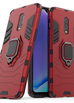 Чохол ring case для oneplus 6t броньований бампер з кільцем червоний