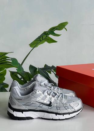 Nike p-6000 silver white black, кросівки чоловічі найк, жіночі кросівки найк