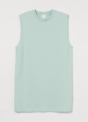 Стильне бавовняне м'ятне плаття футболка пряма легка h&m 36/s
