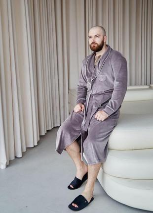 Халат мужской длинный велюровый р.m, l, xl, 2xl,3xl