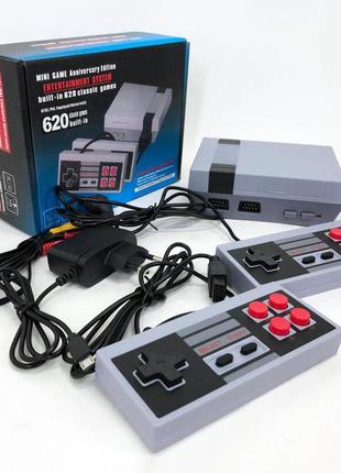 Ігрова приставка game nes 620 / 7724 два джойстики 620 вбудованих ігор 8bit av-вихід, приставки денд