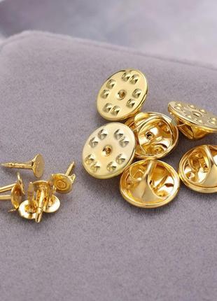 Золоті застібки металеві для пінів (значків)