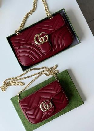 Сумка в стилі gucci бордо 5