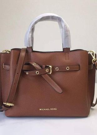 Женская сумка michael kors emilia коричневая