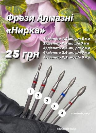 Алмазні фрези, форма "нирка"