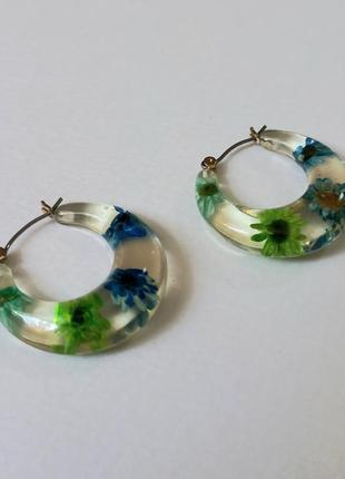 Серьги из эпоксидной смолы "кольца"