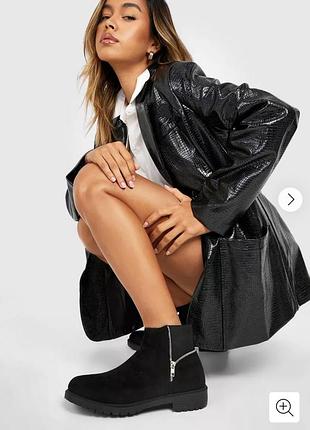 Челси черные boohoo, осенние сапоги boohoo, ботиночки под замшевые