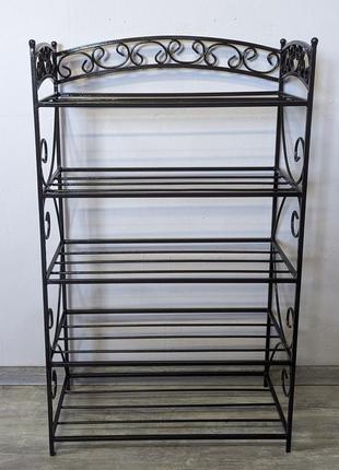 Кованая полочка для обуви ажур 5 полок