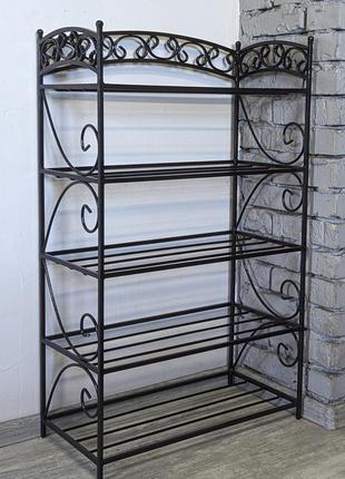 Кованая полочка для обуви ажур 5 полок