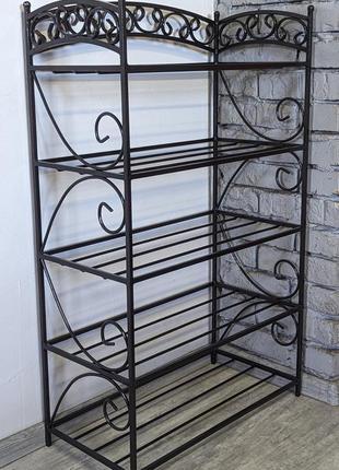 Кованая полочка для обуви ажур 5 полок