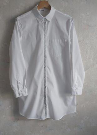 Жіноча сукня сорочка zara 46р. m, міні, біла, бавовна