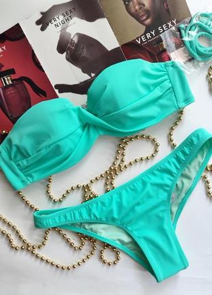 Victoria's secret twist bandeau 34a 34c 34d 36b 75a 70b 75c 75d 80b s m l 40 38 36 купальник бандо мятный 36d (80d)