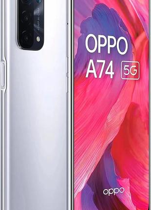 Смартфон 6.5" full hd oppo a74 5g 6/128 gb 5g 2 sim nfc 48/16 мп 8 ядер android 13 space silver factory2 фото