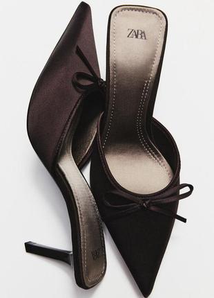 Туфли сабо с бантиком zara new <unk> мюлы