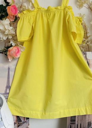 Желтое хлопковое платье5 фото