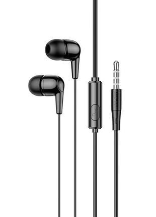 Наушники hoco enjoy универсальные earphones with mic m97 1.2м black