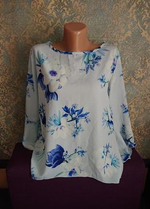 Красивая блуза в цветы большой размер батал 50 /52 блузка кофточка