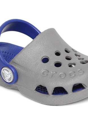 Crocs детские шлепки шлепанцы сабо крокс сандалии electro clog grey blue