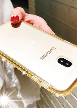 Силиконовый чехол для samsung galaxy j3 j330 2017 со стразами