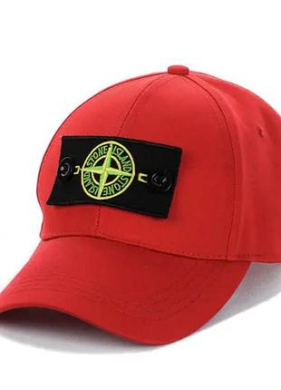 Бейсболка с патчем "stone island" красный