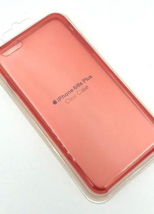 Прозрачный чехол на  iphone 6+ / 6s+ красный