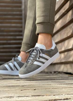 Женские кроссовки adidas gazelle dark grey v / smb