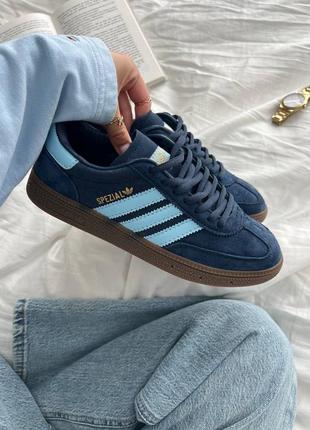 Adidas spezial blue синие замшевые кеды женские